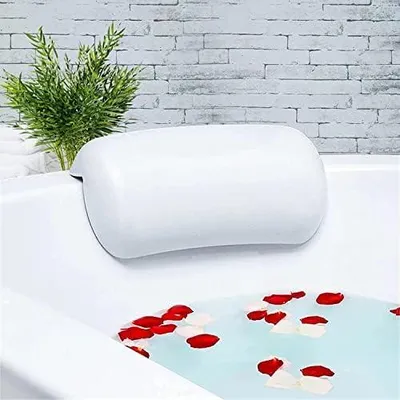 Produktbild von Lonkenn Badewannenkissen, Ergonomisches Badekissen, PolyurethanWannenkissen mit Saugnäpfen, wasserdichte Badewannen Kissen, Badewanne Nackenpolster, rutschfest, Bad Zubehör für Badewanne, Spa-Weiß