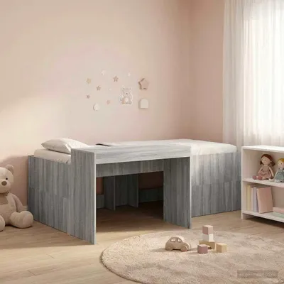 Image de Maison Exclusive - Lit mezzanine avec bureau pour enfants, gris Sonoma, 98,5 x 200 cm