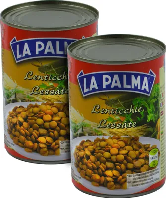 Produktbild von Food-United GEKOCHTE LINSEN 2x 420ml ATG 240g Dose Konserve braune Tellerlinsen von LA PALMA als Grundlage für Salate vegetarische Gerichte oder als Einlage in Suppen und Eintöpfen