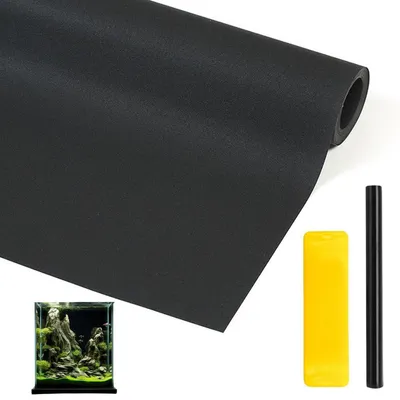 Produktbild von Aquarium Hintergrund statisch haftend 40 x 400 cm PVC schwarz mit Schaber