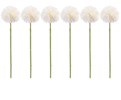 Produktbild von 6 künstliche Seidenblumen, schöne Pusteblumenkugeln für Zuhause, Zimmer, Hochzeitsdekoration (Weiß)