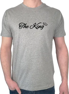 Produktbild von Huuraa Herren T-Shirt The King Krone S Sport Grey Bio Baumwolle Fairtrade Herrenshirt Geschenkidee