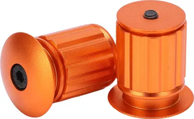 Image de Embout de guidon de vélo en alliage d'aluminium, guidon de vélo, Gr��n Orange Gris, pour vélo pliant, VTT, vélo de course (ORANGE)