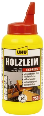 Produktbild von UHU Holzleim Express D2, l”semittelfrei, 750 g Flasche