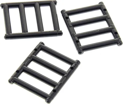 Obrázok produktu pre 3x Lego mriežkový plot 1x4x3 čierna rebríková okenná mriežka 21137 71016 4521681 62113