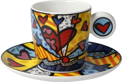 Produktbild von Goebel Pop Art Romero Britto 'Espressotasse A new Day' 2022 - 12.00 / 12.00 / 7.00