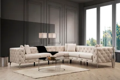 Produktbild von Hanah Home, Como Right - Ecru, Ecksofas, Ecru, Polyester, 310 x 70 x 270 x  cm