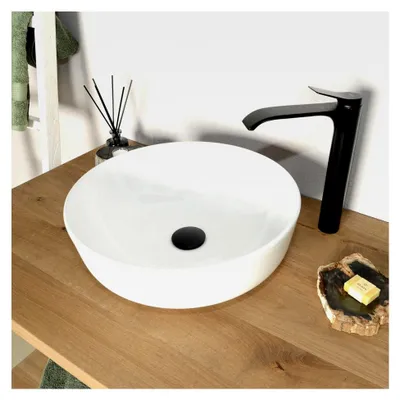 Produktbild von Rundes Keramik Waschbecken 42 cm in Weiß