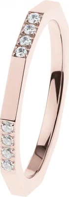 Produktbild von Eleganter Damen Ring aus Edelstahl, Roségold-Farbton, mit Zirkonia-Reihe, allergikerfreundlich