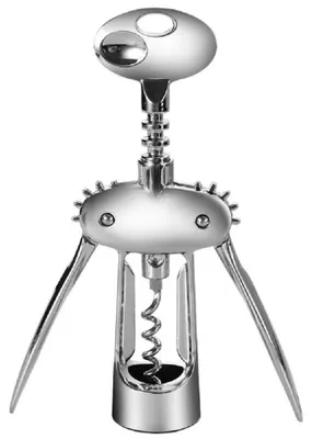 Korkenzieher, Weinflaschenöffner, schwarz (silber), 18 cm