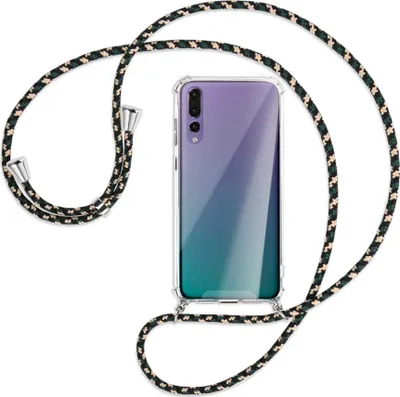 Produktbild von Handykette Backcover-Schutzhülle mit Band (Metall silberfarben) für Huawei P20 Pro - camouflage