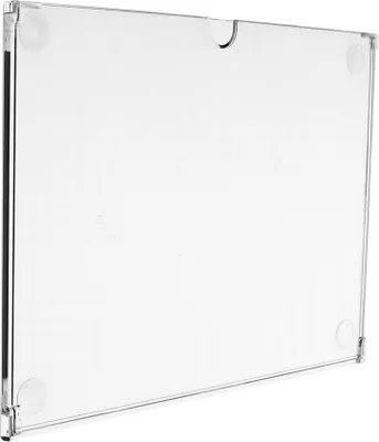Produktbild von DIN A4 Quer Infotasche / Plakattasche / Blatthalter / Plakathalter aus glasklarem, bruchfestem Polycarbonat, selbstklebend