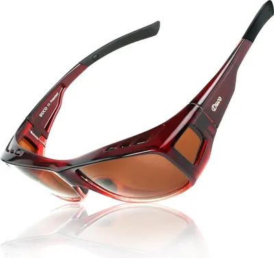 Produktbild von Polarisierte Sonnenbrille UV400 Schutz Überbrille für Brillenträger - Wein Rot