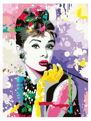 Immagine prodotto di Zestaw malarski "Audrey Hepburn" - Maluj według numerów 30x40 cm