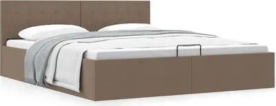 Image de Maison Exclusive - Lit coffre à ouverture hydraulique, tissu taupe, 180 × 200 cm
