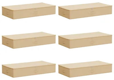 Immagine prodotto di vidaXL Contenitore portaoggetti, 6 pezzi, tessuto non tessuto, 100 x 50 x 18 cm, 90 litri, color crema