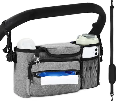 Imagen del producto de Organizador para cochecito de bebé con portavasos aislado, de 34x12x16 cm, universal, para cochecitos