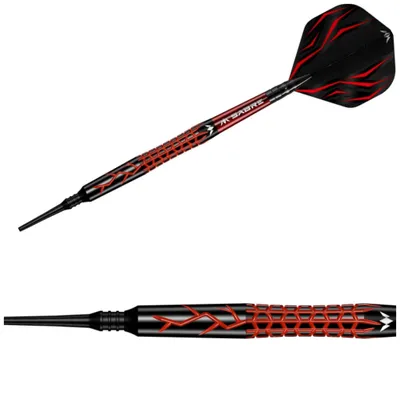 Produktbild von Mission | Lava | Softdarts | 95% Tungsten | 20 g | Schwarz Rot | Dartpfeile Set