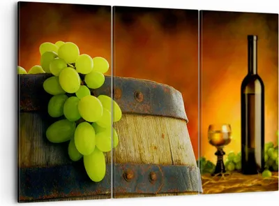 Produktbild von Bild auf Leinwand - Leinwandbild - Landwirtschaft Alkohol Fass Tasse - 105x70cm - Wand Bild - Wanddeko - Leinwanddruck - Bilder - Kunstdruck - Leinwand bilder - Wandkunst - CE105x70-2156