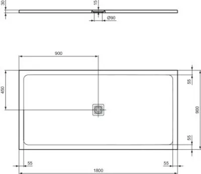 Produktbild von IDEAL STANDARD T5609FT Rechteck-Brausewanne Ultra Flat S +
