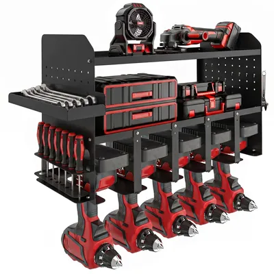 Produktbild von Gartenwerkzeug Organizer 2 stufig Gartengeräte Ständer mit Haken für Garten und Außenbereich