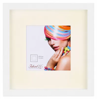 Produktbild von 3D Objektrahmen Holz Bilderrahmen quadratisch Wanddeko Collage Poster Fot Rahmen - Farbe: Weiß | Format: 23x23