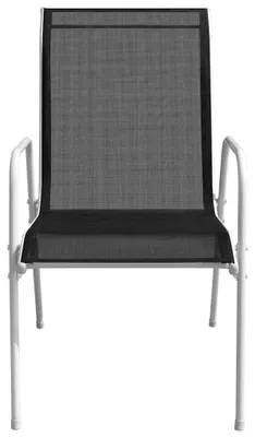 Image de vidaXL Chaises de jardin empilables 2 pcs acier et textilène noir