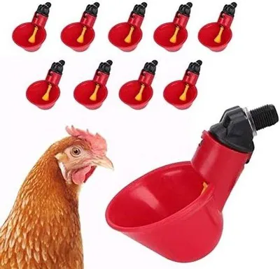 Image de Bain d'oiseaux automatique - 10 pièces - Rouge - Kit de montage en plastique