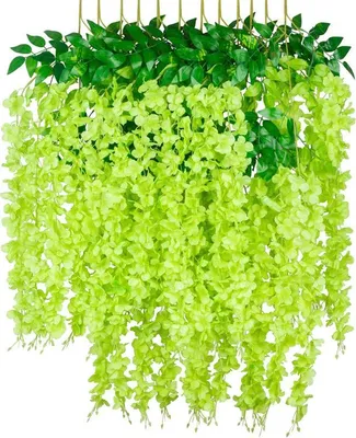 Image de Guirlandes de fleurs de glycine 12 pièces - vert
