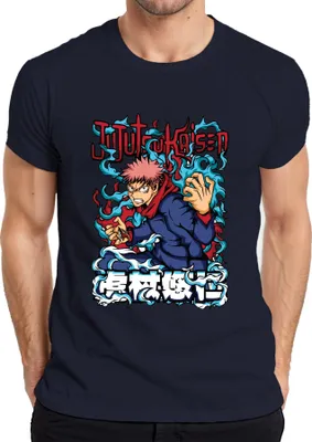 Produktbild von Jujutsu Kaisen Yuji Itadori Anime Manga Fan Geschenk Action Herren T-Shirt, Navy, S