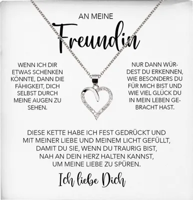 Produktbild von 22Feels Freundin Geschenk Silber Ich Liebe Dich Frauen Herz Halskette Valentinstag Jahrestag Damen Collier Liebesbeweis (Damen Silber 925/000 Schmuck)