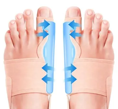 Produktbild von 2x Hallux Valgus Korrektur Schiene - Zehenbegradigung für Tag und Nacht,Hallux Valgus Bandage für Herren und Damen Schutz der großen Zehe,Mit 2 x Fersenverstellriemen