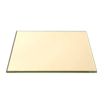 A rectangular piece of glass, likely for a fireplace, is shown on a white background.