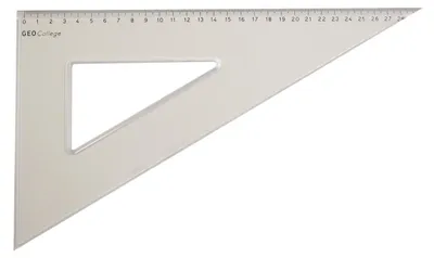 Produktbild von Zeichendreieck Geocollege Polystyrol 60 Grad 350mm transparent