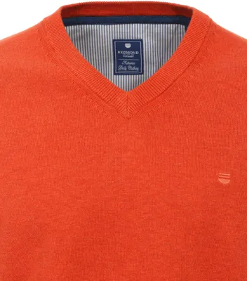 Produktbild von REDMOND Casual Herren Pullover Langarm V-Neck Comfort Orange 6XL