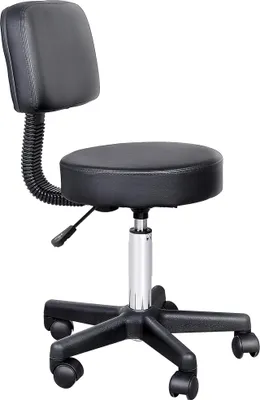 Produktbild von H?henverstellbarer Drehmassagehocker mit Rollen und ergonomischer Rš¹ckenlehne, schwarz