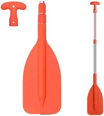 Produktbild von Teleskop Paddel Einstellbares 53-106cm, Mini Hilfspaddel mit T-Griff, Leichte Ruder für Stand Up Paddel Kajakfahren Surfboard Boot Anti-Rutsch Stecksystem