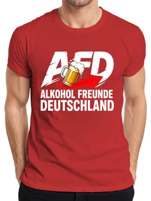 Produktbild von AFD Alkohol Freunde Deutschland Bier Parodie Statement Sarkasmus Herren T-Shirt, Rot, M