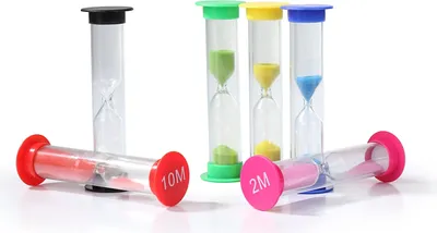 Produktbild von WELLGRO Sanduhren - 30sec, 1min, 2min, 3min, 5min, 10min - Sanduhr, Zeitmesser - Menge wählbar, Stückzahl:6 Stück