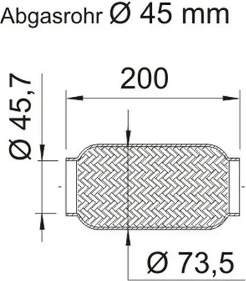 Produktbild von VEGAZ OR-236ERNS Flexrohr Abgasanlage Auspuffrohr für VW Golf IV Schrägheck (1J1) Golf V Schrägheck (1K1) POLO (9N) TOURAN (1T1, 1T2) für OPEL