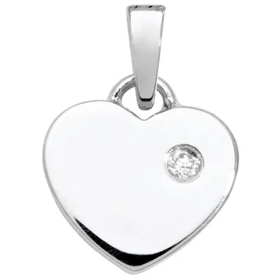 Produktbild von Basic Silber SK32 Kinder Anhänger Herz Silber Weiß Zirkonia