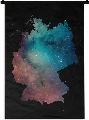 Produktbild von MuchoWow® Wandteppich Wandbehang Karte - Deutschland - Galaxie 60x90 cm Tapisserie Dekoration Wandtuch - Foto-Teppich - Abwaschbar
