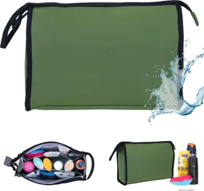 Produktbild von Kulturtasche groß aus Plane Damen Herren Elephant Washbag Kosmetikbeutel Sport Reise Sauna Outdoor Tasche wasserfest Hydro Classic 12817 Oliv 4