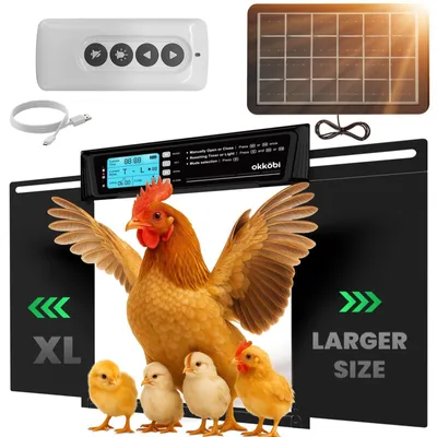 Productafbeelding van Kippenluik automatisch - Zonne-energie - 28,7 x 22,1 cm - Met afstandsbediening