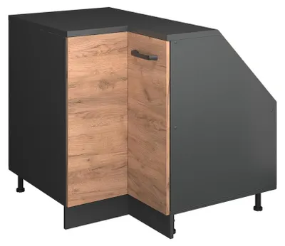 Zdjęcie produktu dla Szafa skosna Szafka narożna Vicco Rion Złoty dąb energetyczny 75.6 x 81.6 cm z 1 drzwiami, korpus szafy głębokość 60 cm, Model 60361
