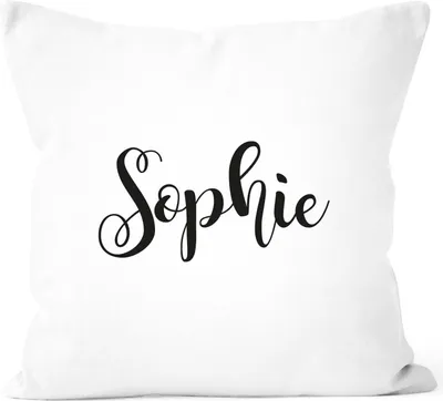 Produktbild von Kissen-Bezug mit Namen Kissen-Hülle Namenskissen Baumwolle personalisierte Geschenke Dekokissen SpecialMe® weiß unisize