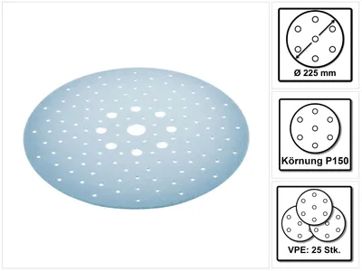 Productafbeelding van Festool STF D225/128 Slijpschijf granaat P150 225 mm 25 st. ( 205659 ) voor langnekschuurmachine PLANEX