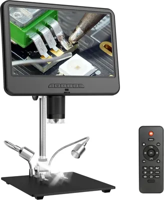 Obrázok produktu pre Elektronický mikroskop 10,1" LCD displej 12MP digitálny priemyselný údržbársky mikroskop na identifikáciu dosiek s plošnými spojmi