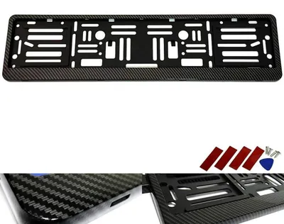 Image de Plaque d'immatriculation effet hydrographique en fibre de carbone, noire, norme européenne, compatible avec les véhicules allemands, universelle, dimensions 520x110 mm