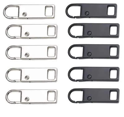 10 Reißverschluss-Anhänger, Metall-Zipper-Puller, 36x10x4 mm